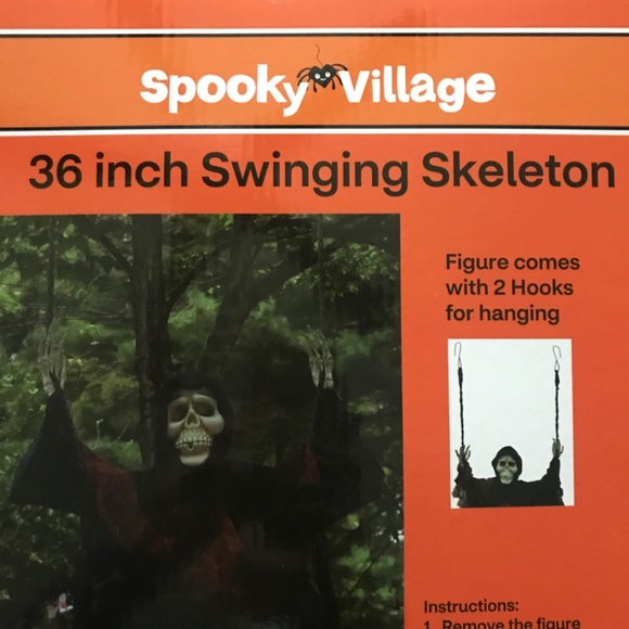 Spooky Village 36” Swinging Skeleton NWT - Picture 3 of 10